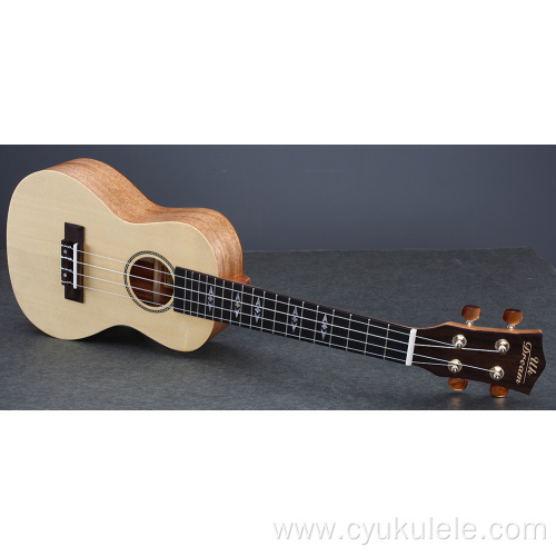 Sound hole on inlaid twill wood edge ukulele